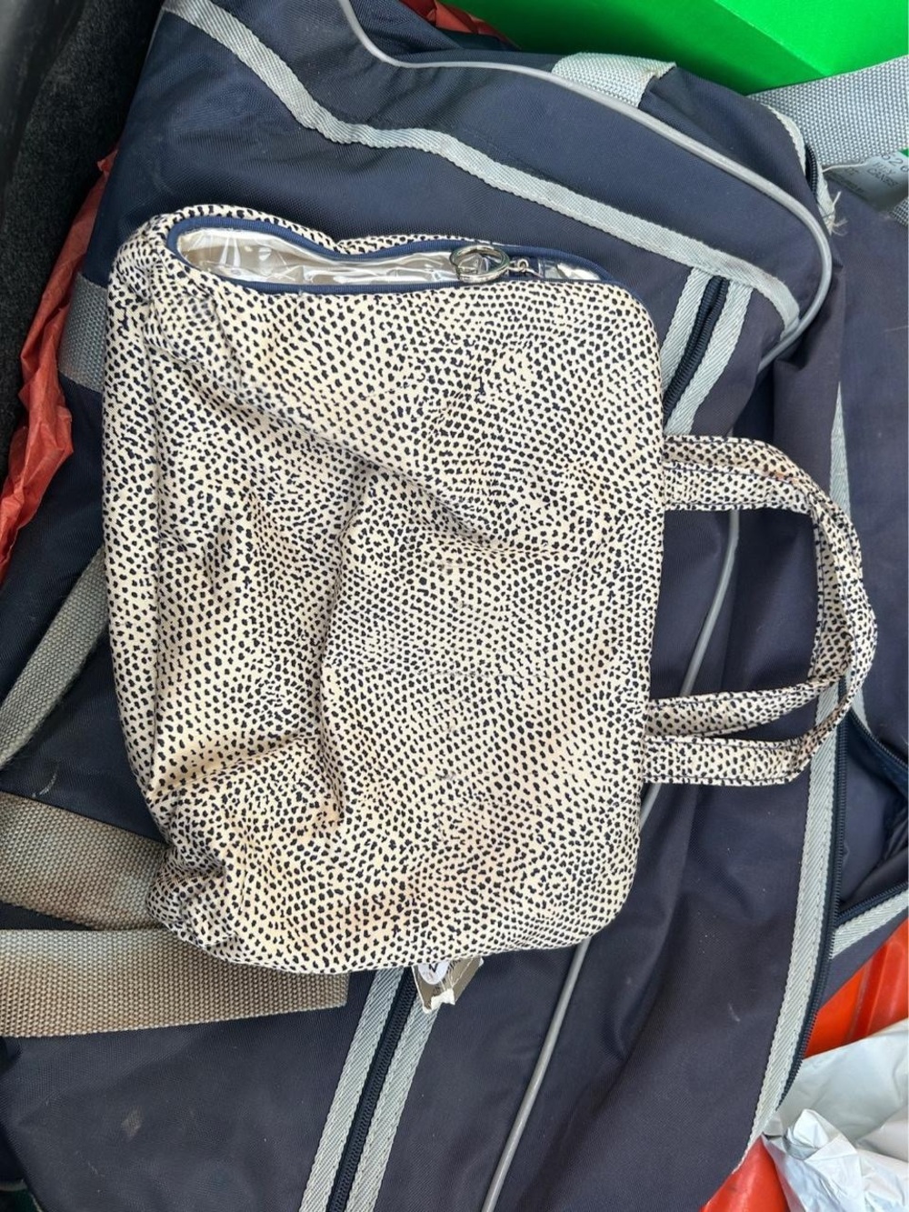 Vintage Oscar de la Renta Travel Cosmetic Bag Clear Zip Toiletry Leopard Print - Picture 4 of 8